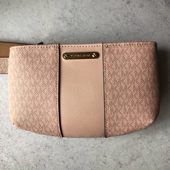 Michael Michael Kors Logo Monogram Belted Waist Bag NWT Rose Pink L/XL - Picture 10 of 10